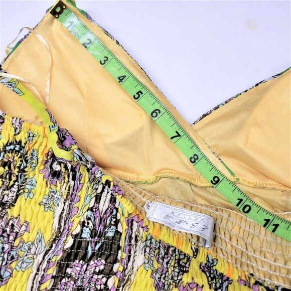𝅺LONG Yellow Green Spaghetti Strap Polyester Gown- NWOT - Picture 11 of 14